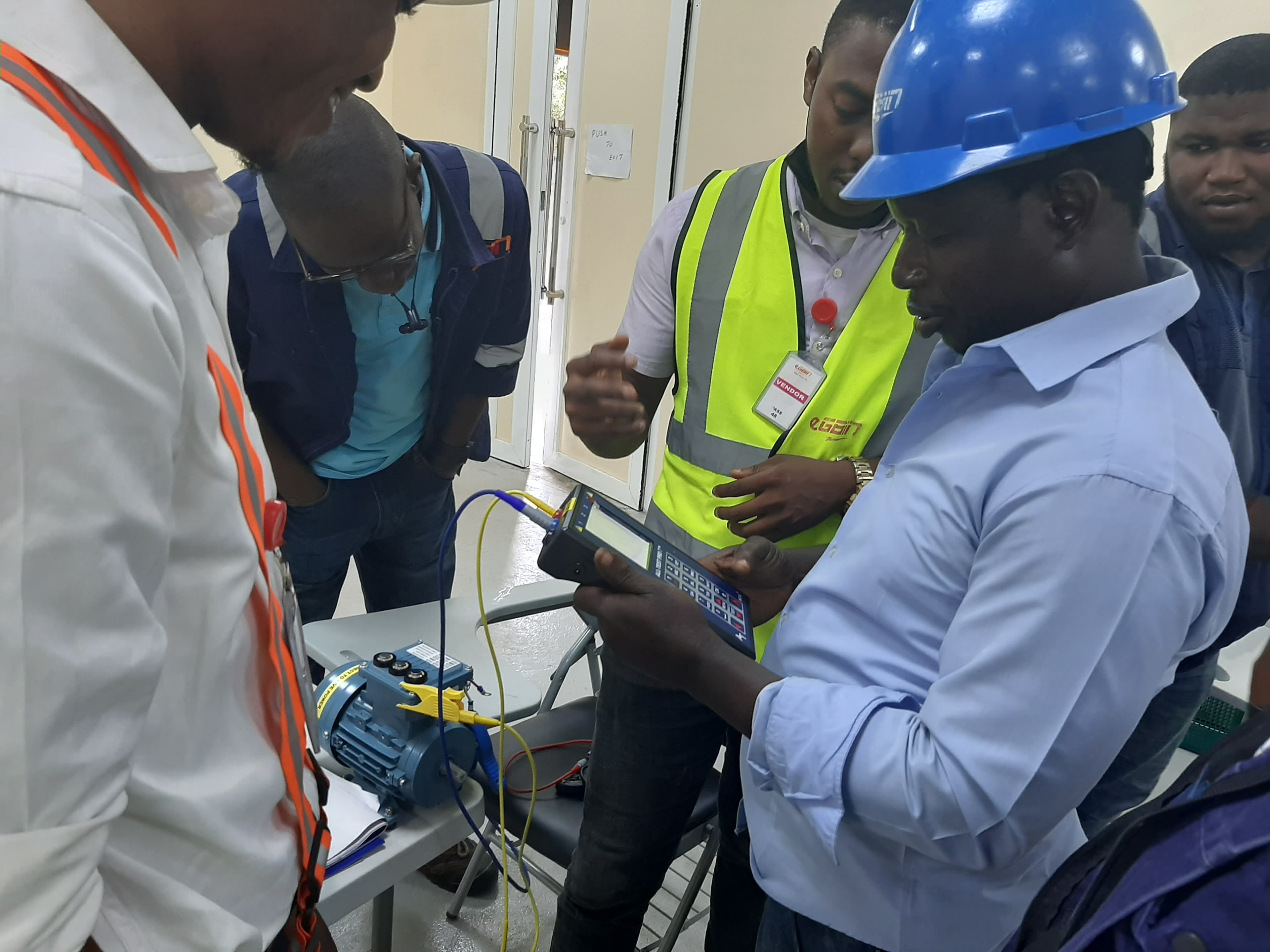 Technician working with diagnostic equipment